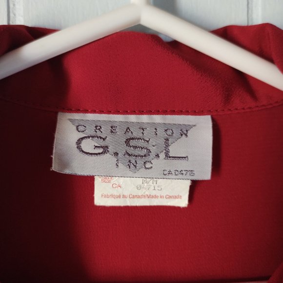 Creation G.S.L Inc Long Sleeve Cranberry Blouse - Picture 4 of 5